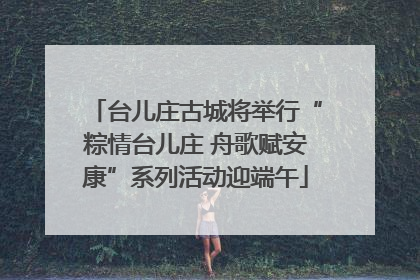 台儿庄古城将举行“粽情台儿庄 舟歌赋安康”系列活动迎端午